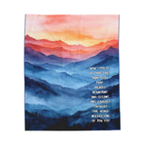 Velveteen Plush Blanket - Sunset with Inspirational Quote! The World Needs One of You!