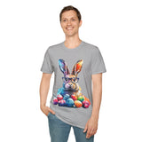 Easter Bunny Glasses With Eggs Unisex Graphic Tees! Spring Vibes! All New Heather Colors!!! Free Shipping!!!