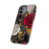 White and Red Roses Gothic Inspired Halloween Tough Phone Cases! Fall Vibes!