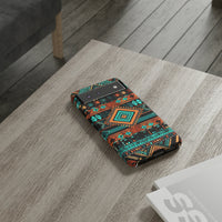 Turquoise Aztec Tough Cases! Cellphone Cases! Multiple Sizes Available! Apple iPhone, Samsung Galaxy, and Google Pixel devices!