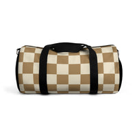 Beige and Cream Plaid Duffel Bag! Free Shipping!!!