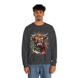 1 Highlander Cow Christmas Edition Unisex Heavy Blend Crewneck Sweatshirt!