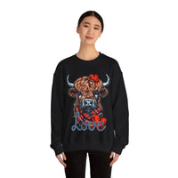 Valentines Day Highlander Cow Love Unisex Sweatshirt! Retro! Plus Sizes Available!