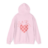 Let Them Plaid Pink Heart Back Designs Unisex Heavy Blend Hooded Sweatshirt! Free Shipping!!!