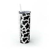 Nurse Life Cow Printed Skinny Tumbler with Straw, 20oz! Multiple Colors! Medical Vibes!