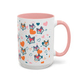 Coffee Mug - Fox Heart Medley Valentines Day Mug (11, 15oz)