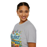 The Teacher Floral School Bus Unisex Graphic Tees! All New Heather Colors!!! Free Shipping!!! Back To School!