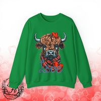 Valentines Day Highlander Cow Love Unisex Sweatshirt! Retro! Plus Sizes Available!