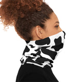 Black and White Cow Print Lightweight Neck Gaiter! 4 Sizes Available! Free Shipping! UPF +50! Great For All Outdoor Sports!