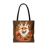 Floral Autumn Fox Fall Vibes Tote Bag!