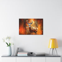 Western Mountain Deer Scenery in Oranges and Browns Canvas Gallery Wraps!