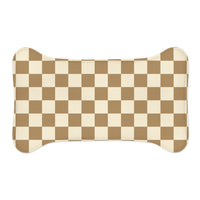 Chocolate and Cream Plaid Pet Feeding Mats! Dog and Cat Shapes! Foxy Pets! Free Shipping!!!