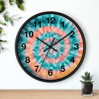 Boho Teal Tie Dye Print Wall Clock! Perfect For Gifting! Free Shipping!!! 3 Colors Available!