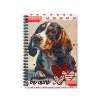 Valentines Day Be Mine Basset Hound Spiral Notebook - Ruled Line! Perfect For Gifting!