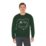 Valentines Day Heart Smiley Star Eye Unisex Sweatshirt! Retro! Plus Sizes Available!