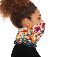 Boho Purple Florals Lightweight Neck Gaiter! 4 Sizes Available! Free Shipping! UPF +50! Great For All Outdoor Sports!