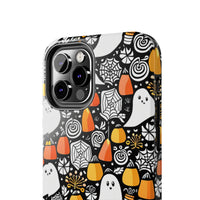 Spider Webs and Candy Corn Little Ghost Halloween Tough Phone Cases! Fall Vibes!