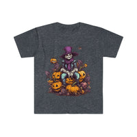 Happy Scarecrow in a Pumpkin Field Halloween Unisex Graphic Tees! Fall Vibes!