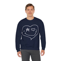 Valentines Day Heart Smiley Star Eye Unisex Sweatshirt! Retro! Plus Sizes Available!