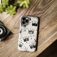 Black and White Smoke King and Queen Crown Tough Phone Cases!