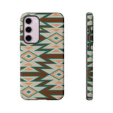 Teal and Brown Aztec Tough Cases! Cellphone Cases! Multiple Sizes Available! Apple iPhone, Samsung Galaxy, and Google Pixel devices!