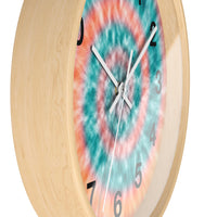 Boho Teal Tie Dye Print Wall Clock! Perfect For Gifting! Free Shipping!!! 3 Colors Available!