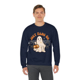 Just Fang On Retro Ghost Unisex Heavy Blend Crewneck Sweatshirt! Halloween! Fall Vibes!