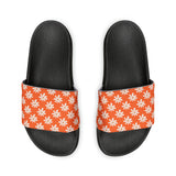 Vibrant Orange Daisy Flower Print Summer Beach Slides, Women's PU Slide Sandals! Free Shipping!!!