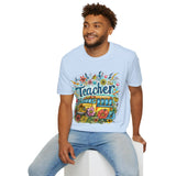 The Teacher Floral School Bus Unisex Graphic Tees! All New Heather Colors!!! Free Shipping!!! Back To School!