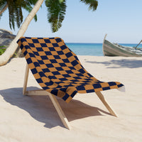 Sand and Black Plaid 100 Percent Cotton Backing Beach Towel! Free Shipping!!! Gift to a Friend! Travel in Style!