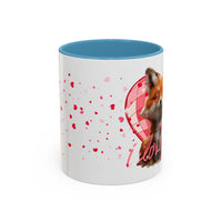 Disco Fox I Love You Valentines Day Accent Coffee Mug (11, 15oz)! Free Shipping! Microwave and Dishwasher Safe! BPA Free