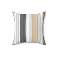 Farmhouse Neutral Grey and Cream Stripes Square Pillow!
