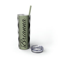 Custom Name Black and White Aztec Printed Skinny Tumbler with Straw, 20oz! Multiple Colors!