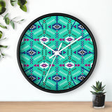 Aztec Print Mint and Navy Wall Clock! Perfect For Gifting! Free Shipping!!! 3 Colors Available!