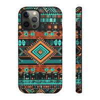 Turquoise Aztec Tough Cases! Cellphone Cases! Multiple Sizes Available! Apple iPhone, Samsung Galaxy, and Google Pixel devices!