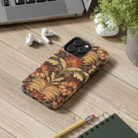 Creamy Brown Floral Fall Vibes Tough Phone Cases!