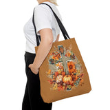 Autumn Steel Blue Floral Fall Vibes Tote Bag!