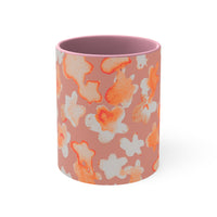 Boho Orange Florals Accent Coffee Mug, 11oz! Free Shipping! Great For Gifting! Lead and BPA Free!