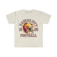 1 Kansas City Football Paint Splatter Helmet Unisex Graphic Tees! Football Season!