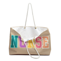 Cream Rainbow Pastel Nurse Vacation Travel Weekender Bag! Free Shipping!!!