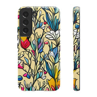 Blue and Yellow Floral Tulips Phone Cases! New!!! Over 40 Phone Sizes To Choose From! Free Shipping!!!