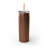 Just Fang On Happy Ghost Retro Daisy Halloween Skinny Tumbler with Straw, 20oz! Multiple Colors!