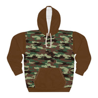 Brown and Green Hunting Camo Western Unisex Pullover Hoodie! All Over Print! New!!!