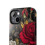 White and Red Roses Gothic Inspired Halloween Tough Phone Cases! Fall Vibes!