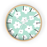 Retro Pastel Green Florals Print Wall Clock! Perfect For Gifting! Free Shipping!!! 3 Colors Available!