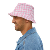 Pink Plaid Unisex Bucket Hat! Free Shipping! Made in The USA!