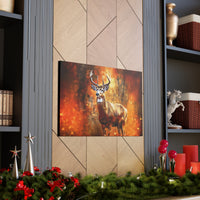 Western Mountain Deer Scenery in Oranges and Browns Canvas Gallery Wraps!