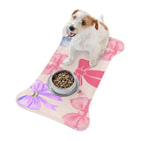 Pink Cream Bows and Pearls Lover Print Pet Feeding Mats! Dog and Cat Shapes! Foxy Pets! Free Shipping!!!