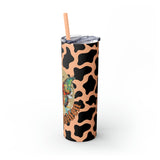 Your So Golden Butterfly Cow Printed Skinny Tumbler with Straw, 20oz! Multiple Colors!