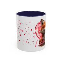 Disco Fox I Love You Valentines Day Accent Coffee Mug (11, 15oz)! Free Shipping! Microwave and Dishwasher Safe! BPA Free